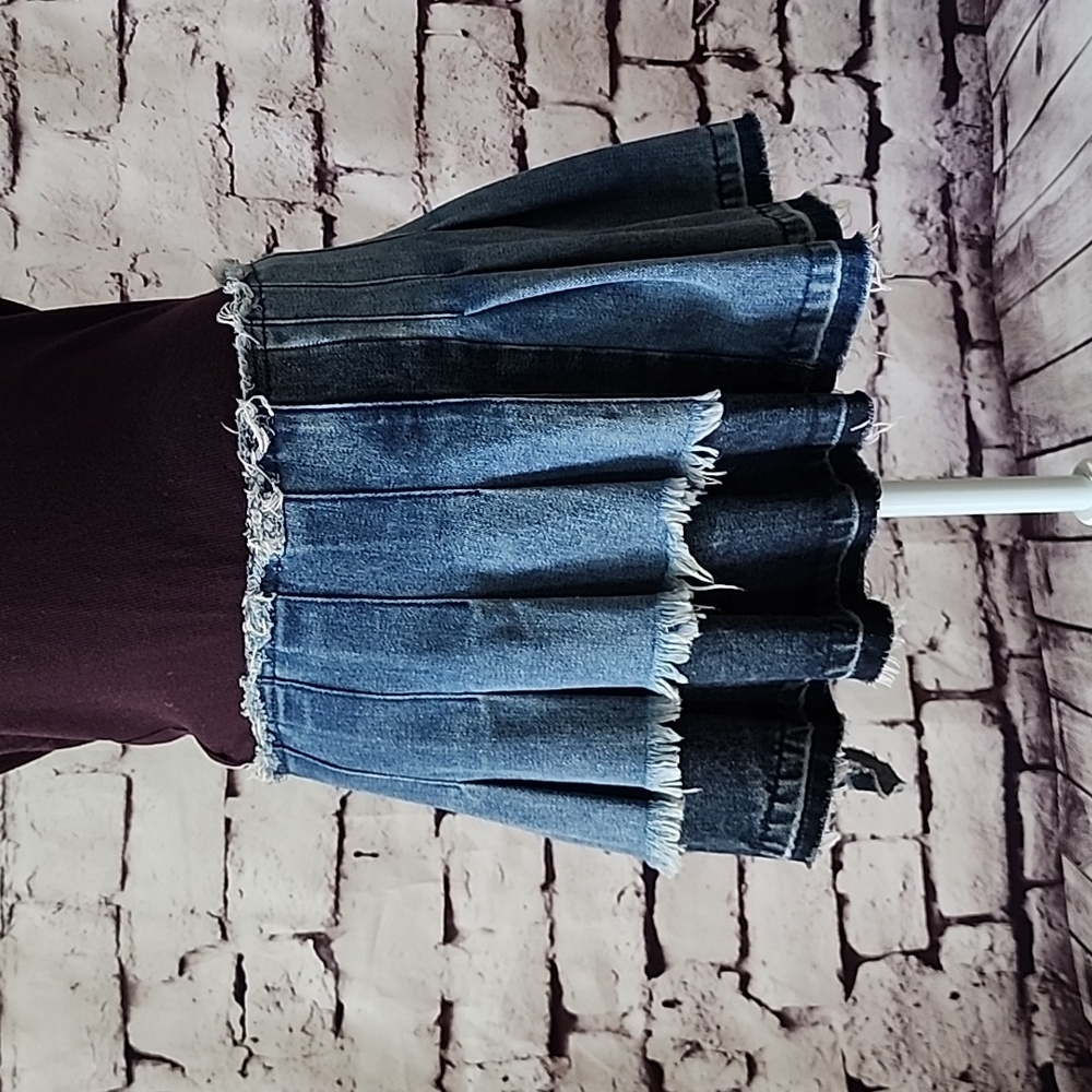 AKIRA - ASYMMETRICAL DENIM MINI SKIRT - Size L - NWT